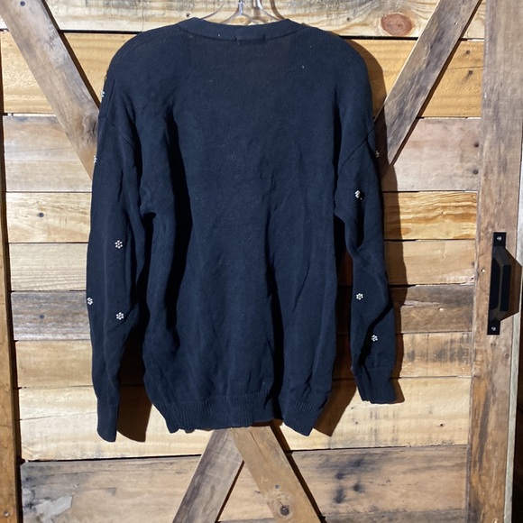 Lindsey Blake Vintage Sweater Black Gold Sequined Size M - Picture 5 of 6